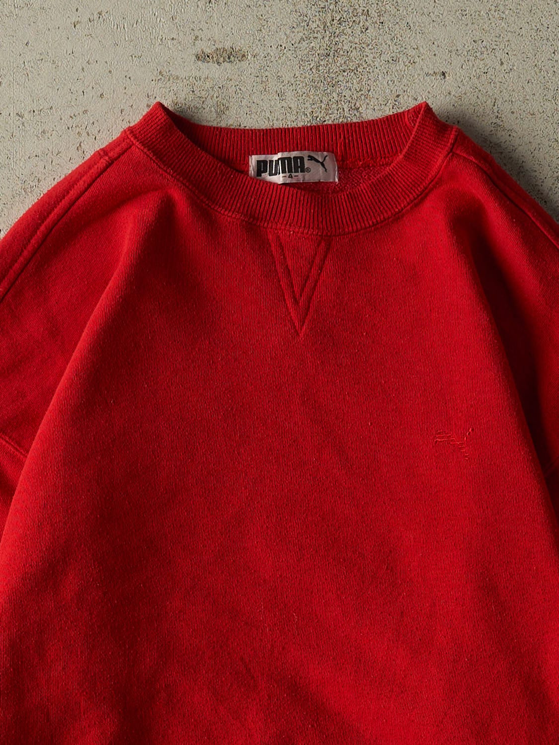 Vintage 90s Red Puma Blank Crewneck (XS/S)