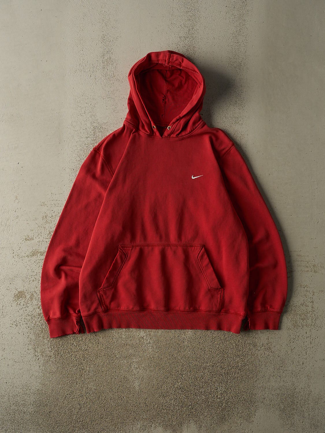 Vintage 90s Red Nike Embroidered Swoosh Hoodie (L/XL)
