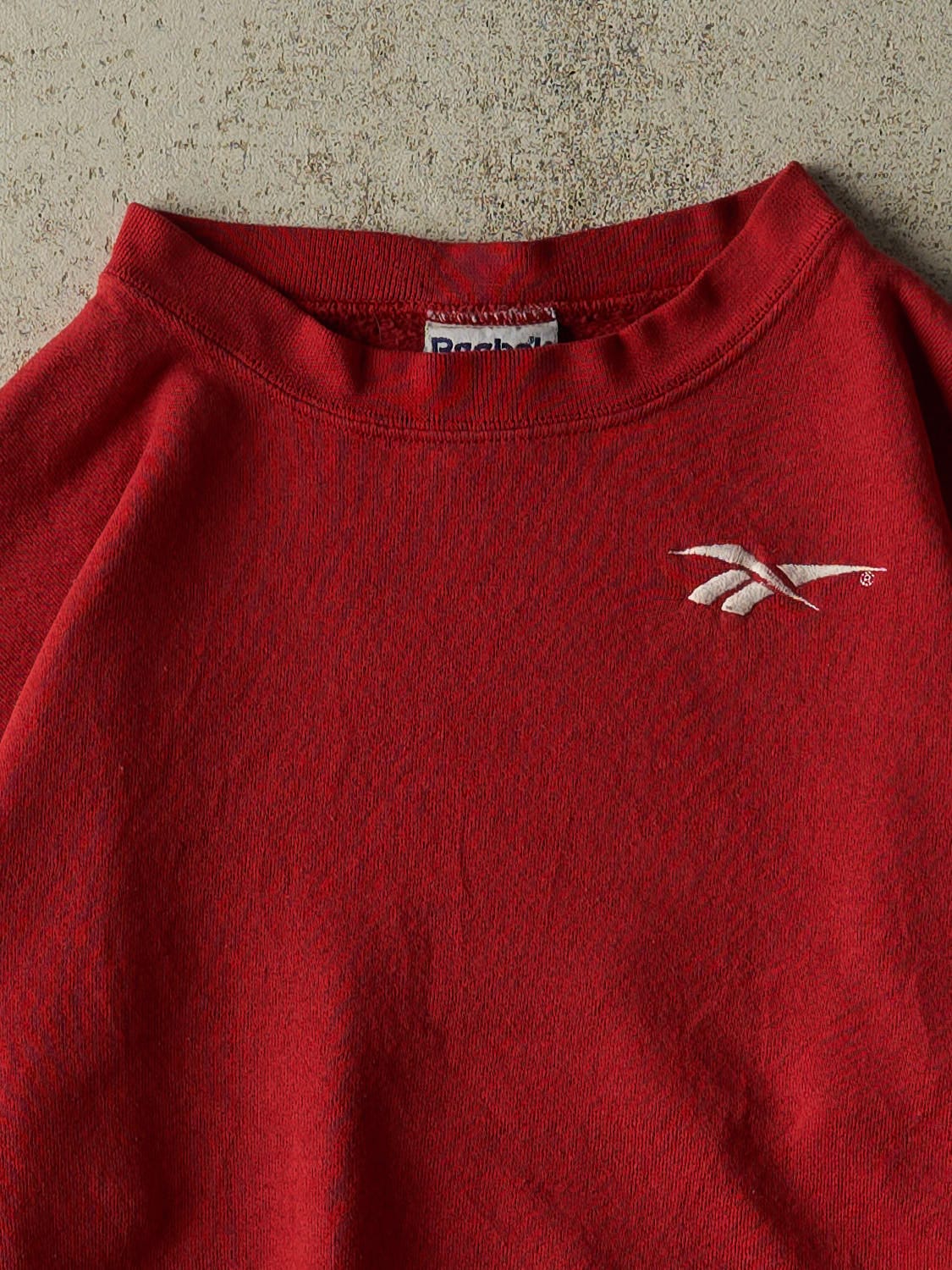 Vintage 80s Red Reebok Embroidered Crewneck (XXS/XS)