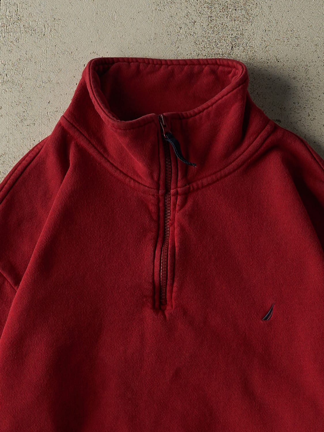 Vintage Y2K Burgundy Nautica Quarter Zip Sweater (L/XL)