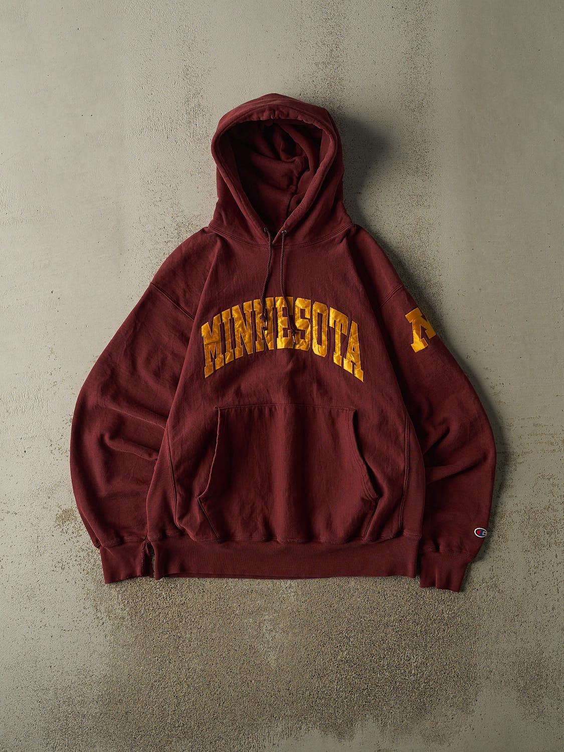 Vintage Y2K Burgundy Champion Reverse Weave Minnesota University Hoodie (M/L)