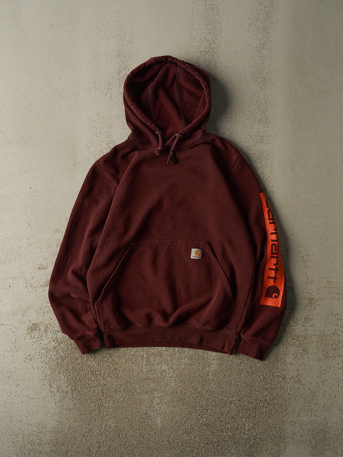 Vintage Y2K Burgundy Carhartt Hoodie (M)