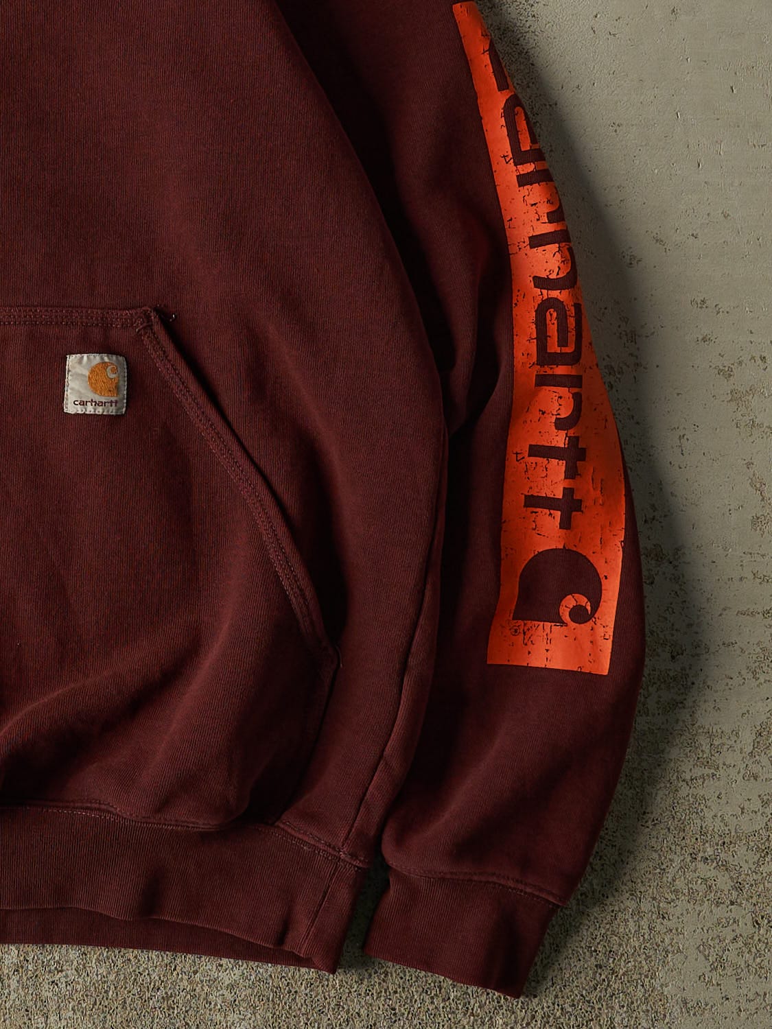 Vintage Y2K Burgundy Carhartt Hoodie (M)