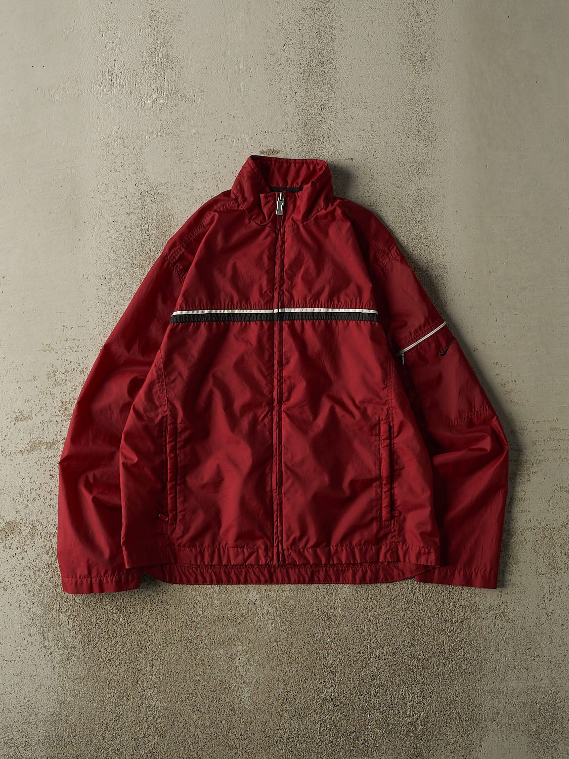 Vintage 90s Burgundy Nike Windbreaker Jacket (XS/S)