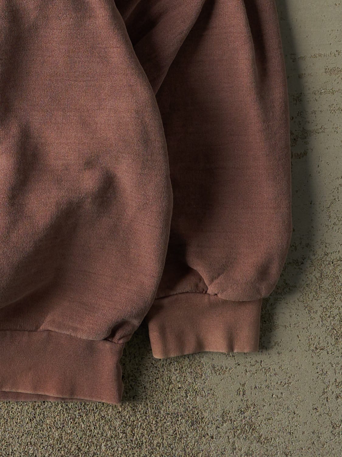 Vintage 90s Washed Burgundy Quarter Zip Sweater (L/XL)