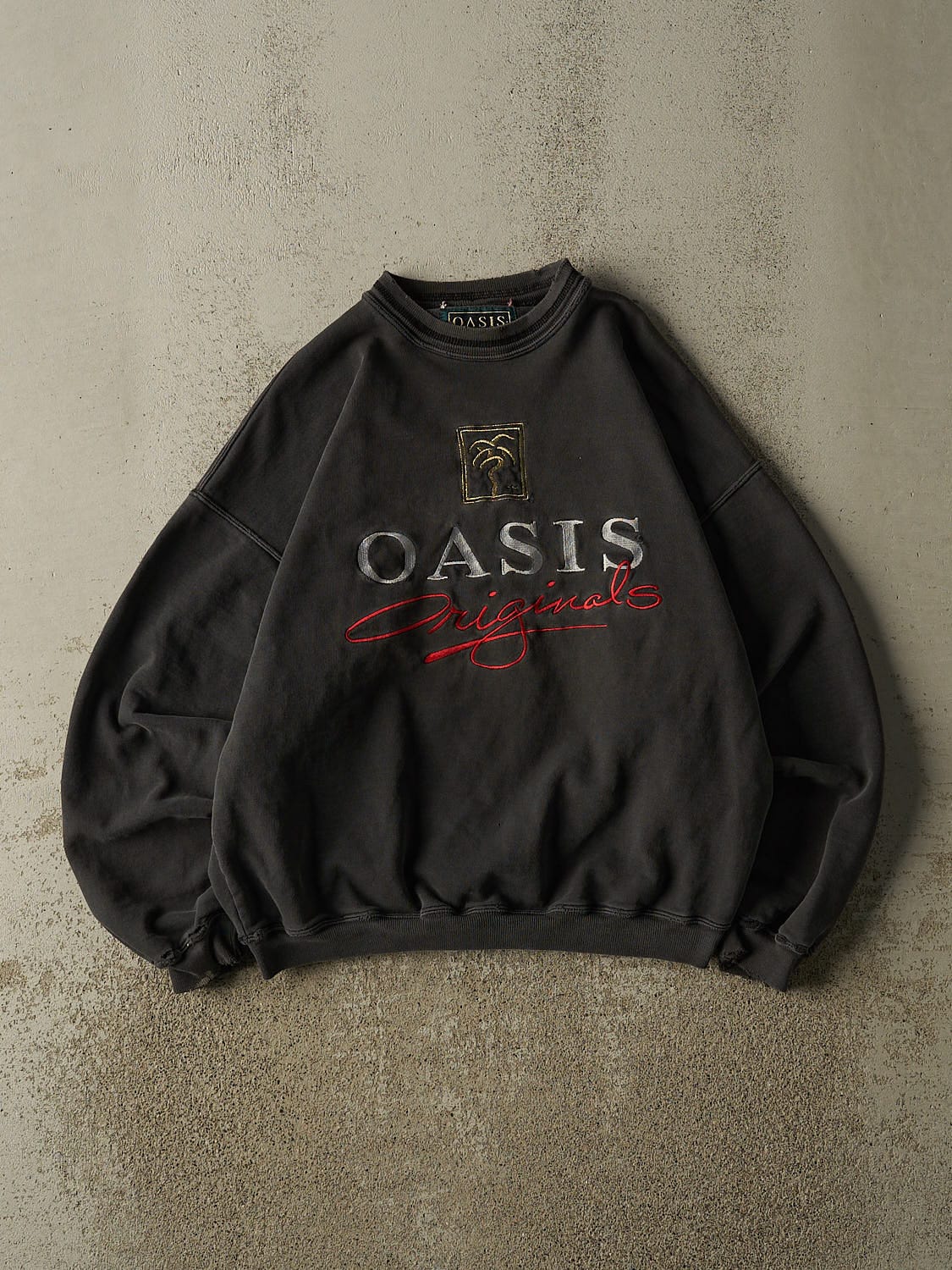 Vintage 80s Charcoal Grey Oasis Originals Crewneck (S/M)