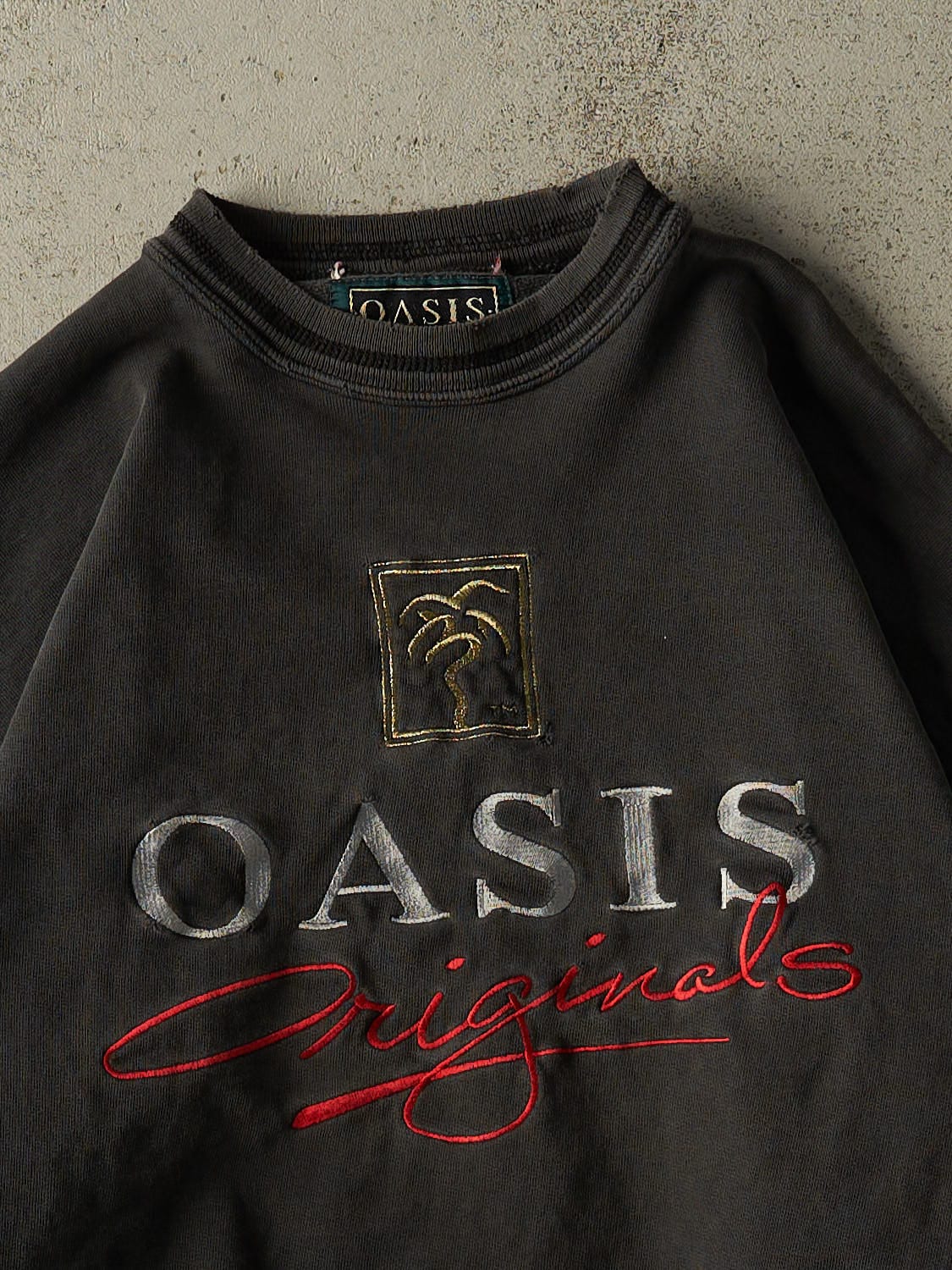 Vintage 80s Charcoal Grey Oasis Originals Crewneck (S/M)