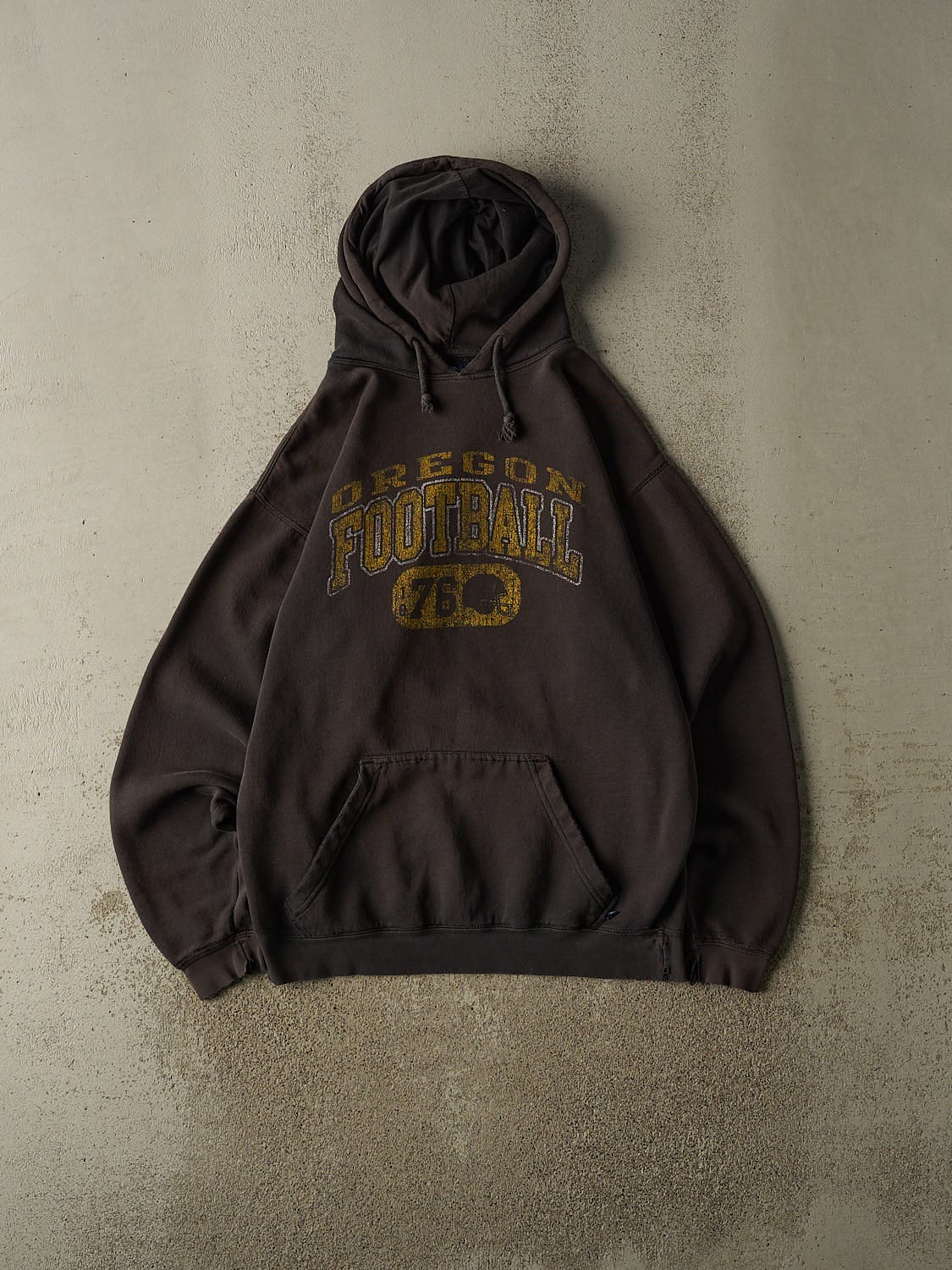 Vintage 90s Charcoal Grey Oregon Football Hoodie (L/XL)