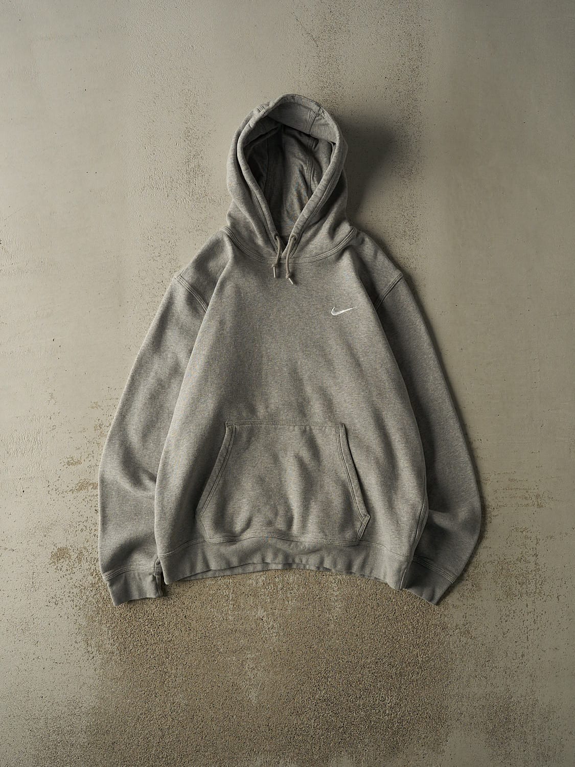 Vintage Y2K Grey Nike Embroidered Swoosh Hoodie (XL)