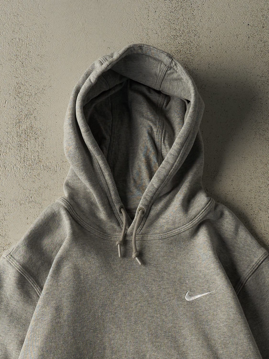 Vintage Y2K Grey Nike Embroidered Swoosh Hoodie (XL)