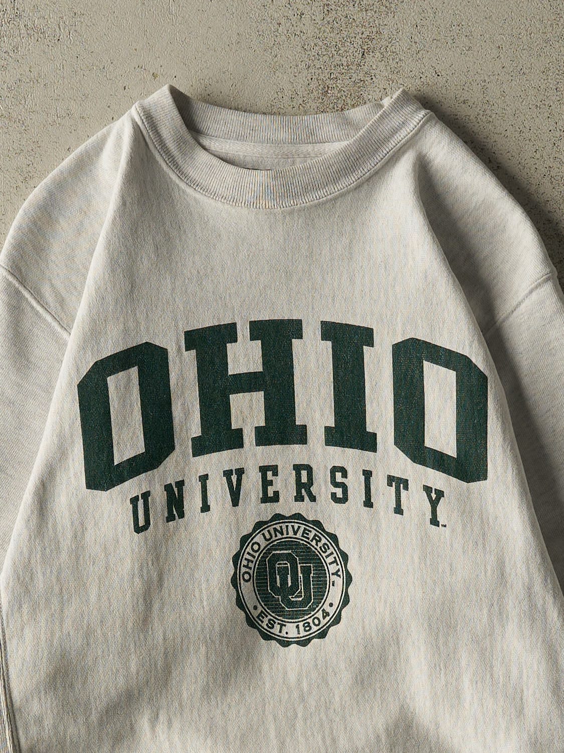 Vintage Y2K Heather Grey Champion Reverse Weave Ohio University Crewneck (S/M)