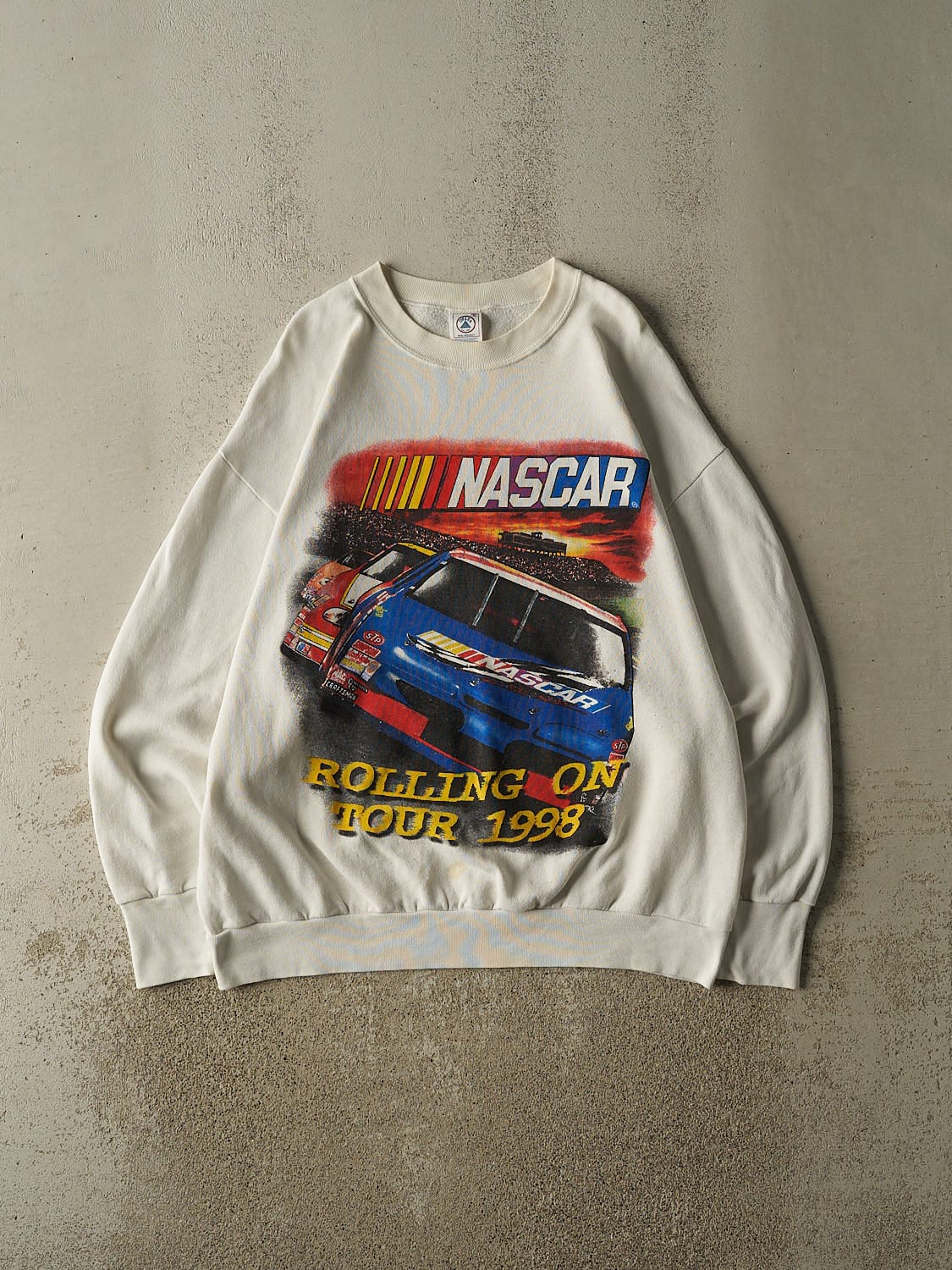 Vintage 98' Beige Nascar Crewneck (XL)