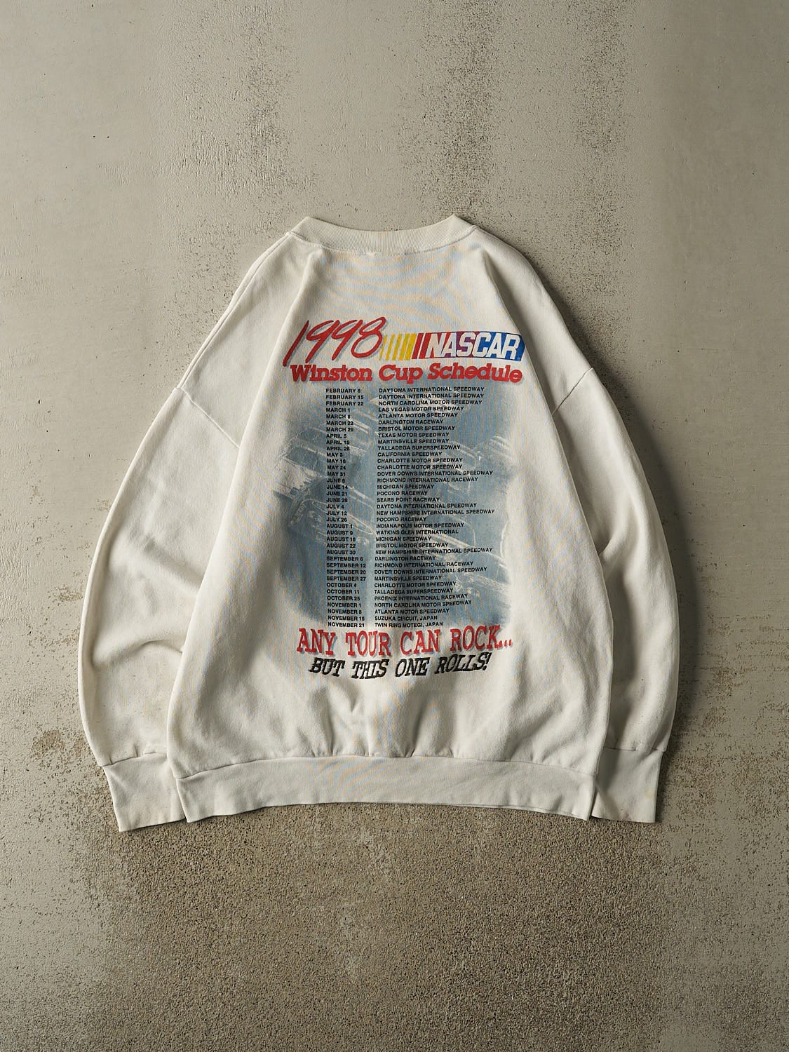 Vintage 98' Beige Nascar Crewneck (XL)