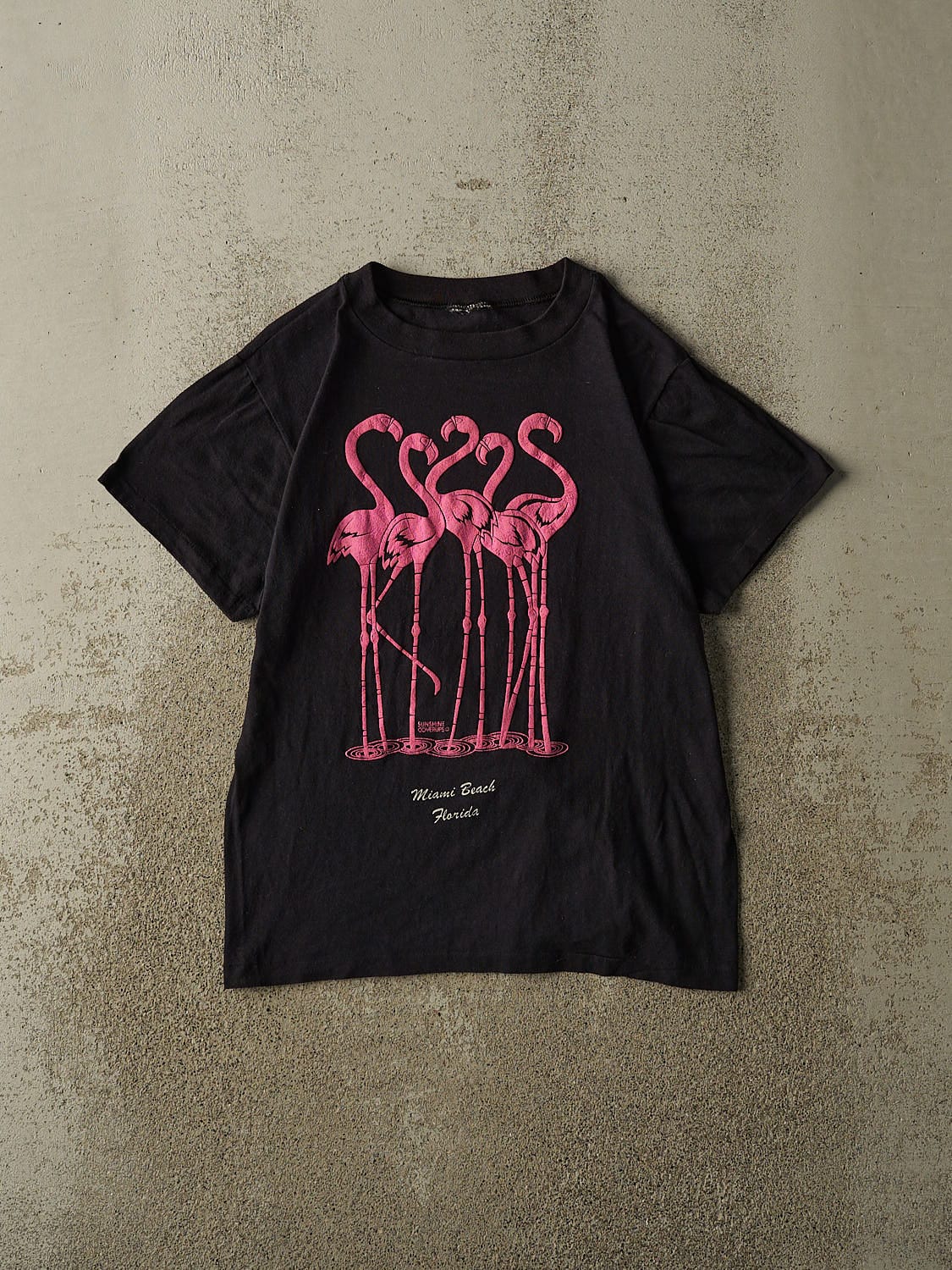 Vintage 80s Black Miami Beach Florida Single Stitch Tee (XS/S)
