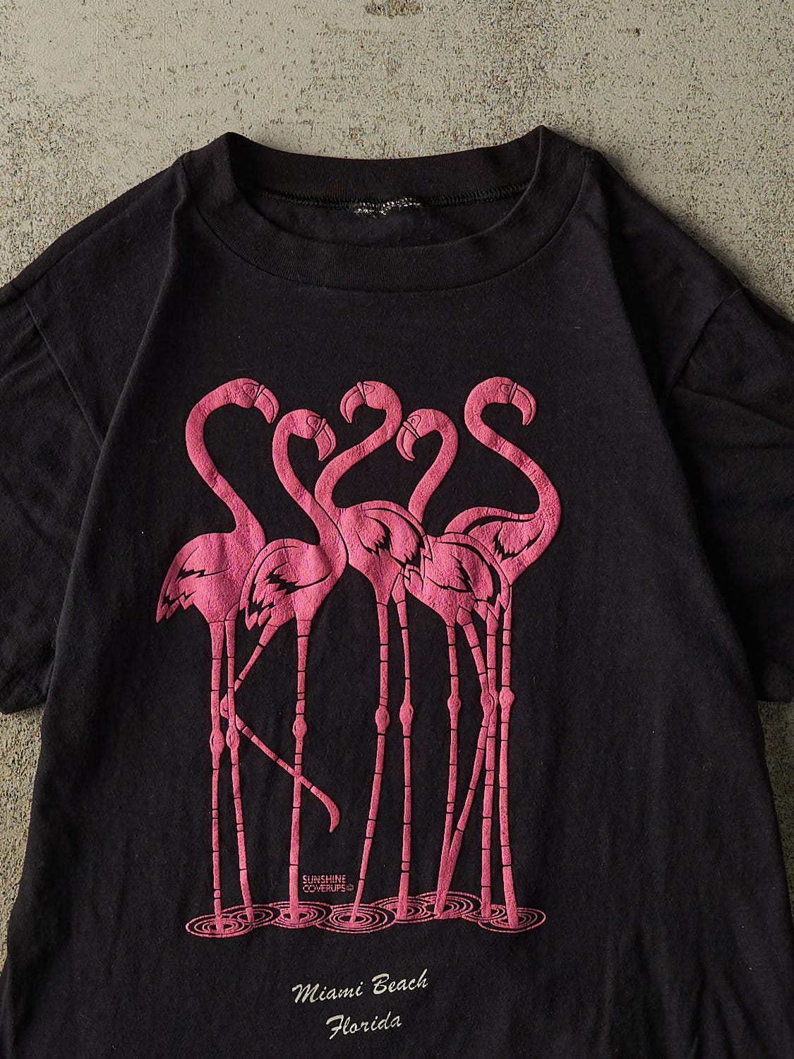 Vintage 80s Black Miami Beach Florida Single Stitch Tee (XS/S)