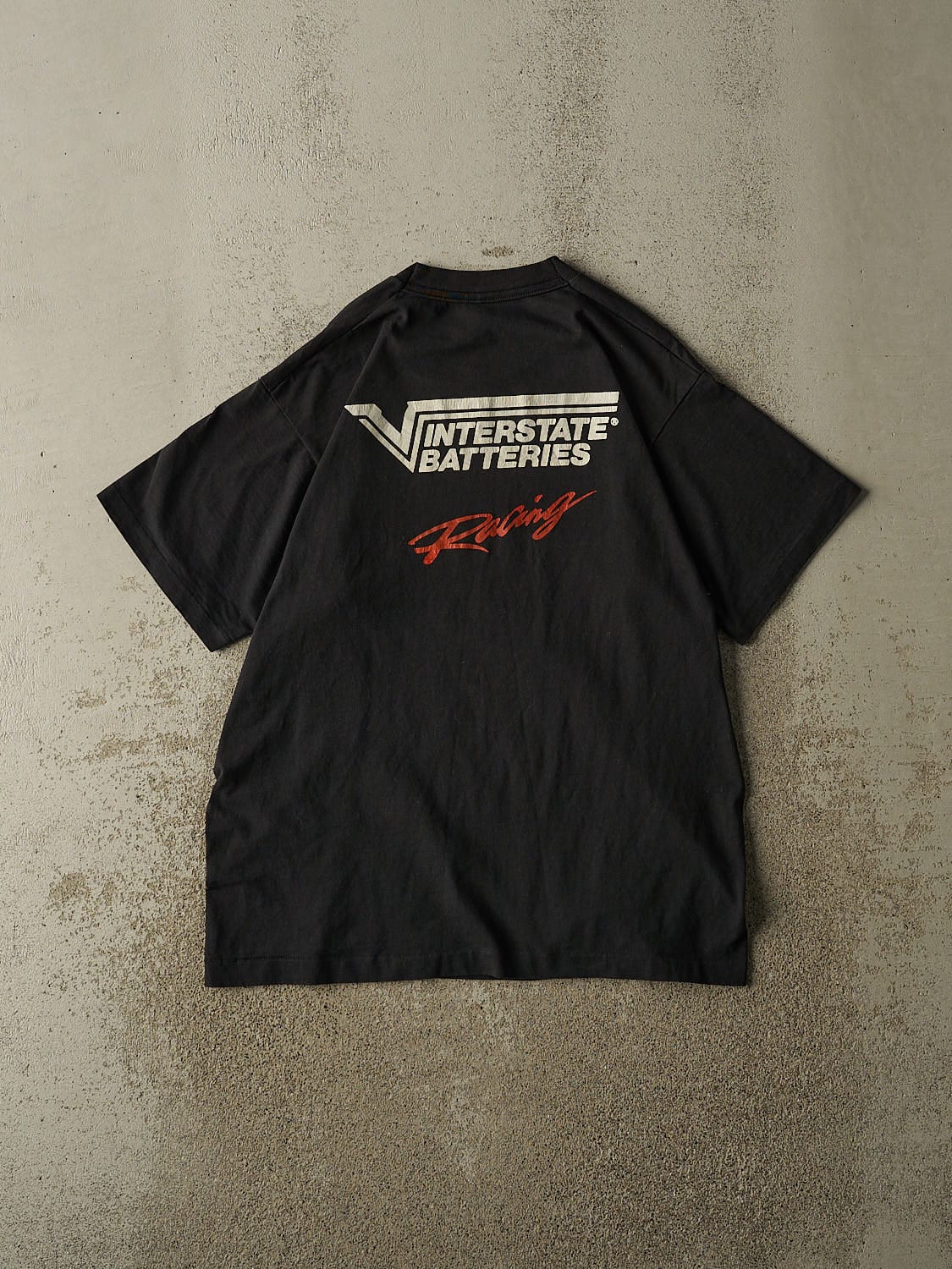 Vintage 90s Black Interstate Batteries Racing Tee (L)