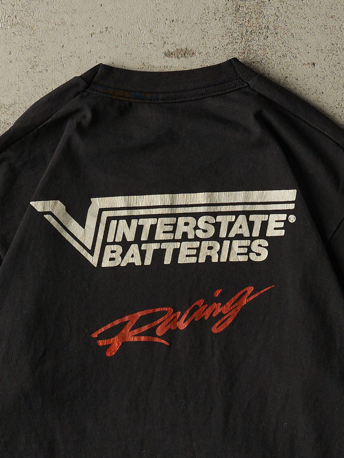Vintage 90s Black Interstate Batteries Racing Tee (L)