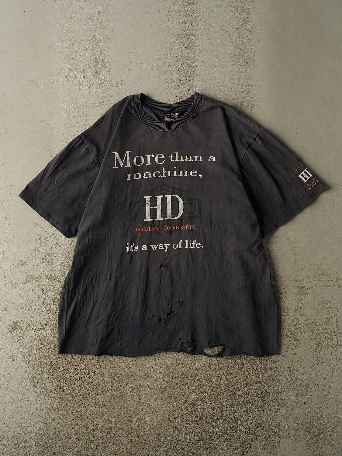 Vintage 90s Faded Black Harley Davidson Vancouver Canada Tee (XL/XXL)