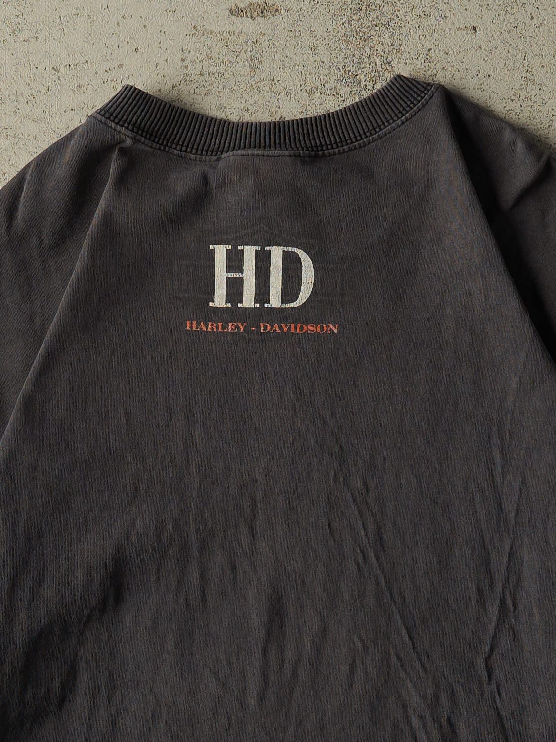 Vintage 90s Faded Black Harley Davidson Vancouver Canada Tee (XL/XXL)