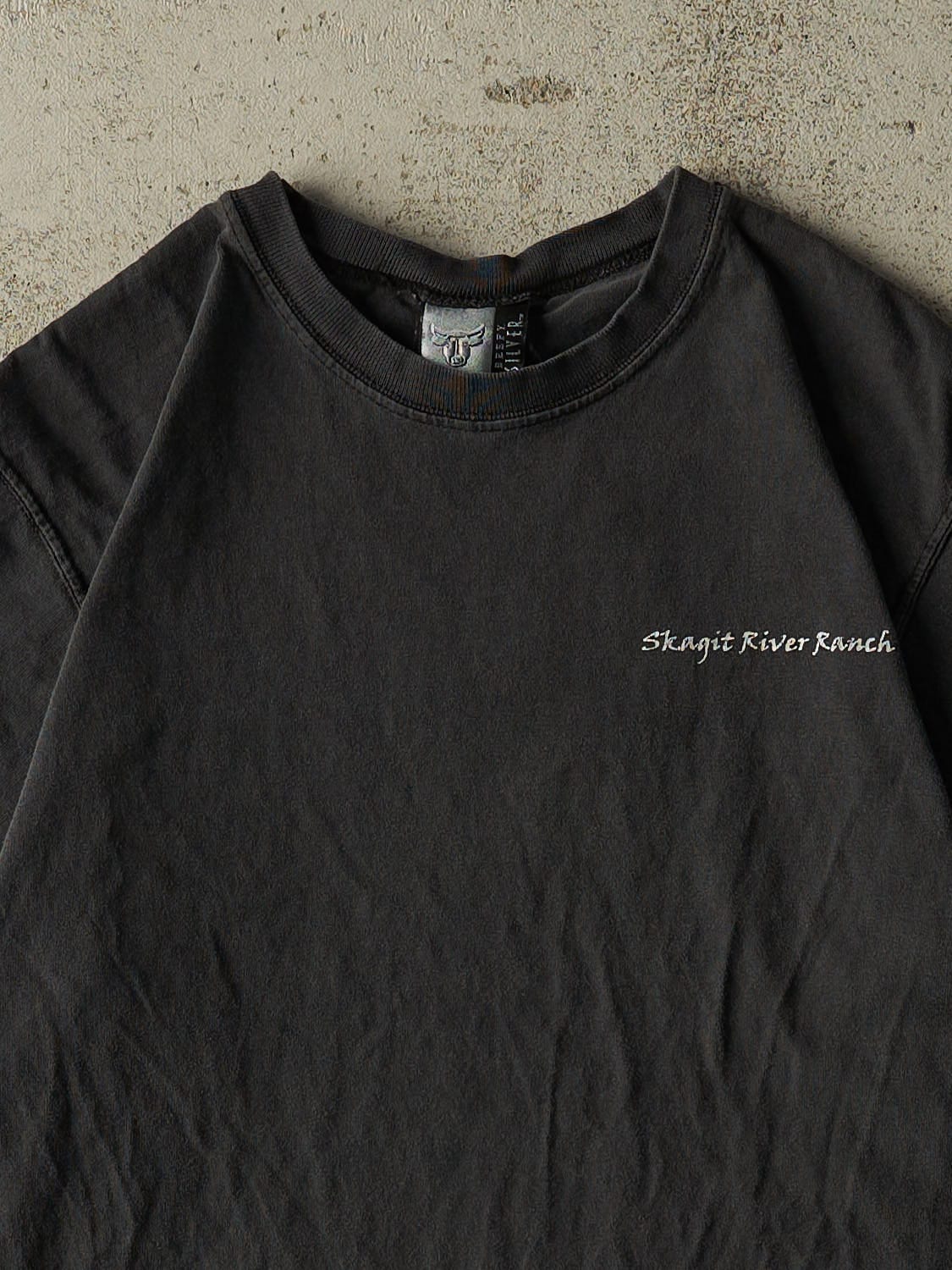 Vintage Y2K Faded Black Skagit River Ranch Tee (XS/S)