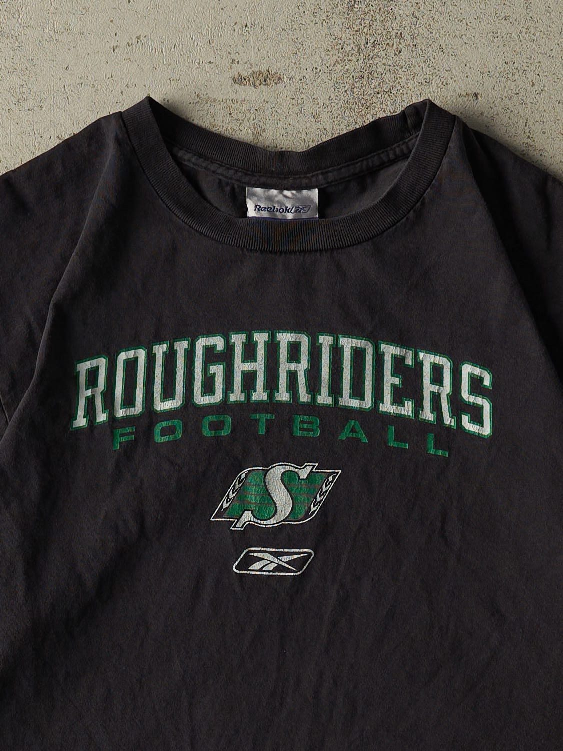 Vintage 90s Faded Black Saskatchewan Rough Riders Tee (M/L)