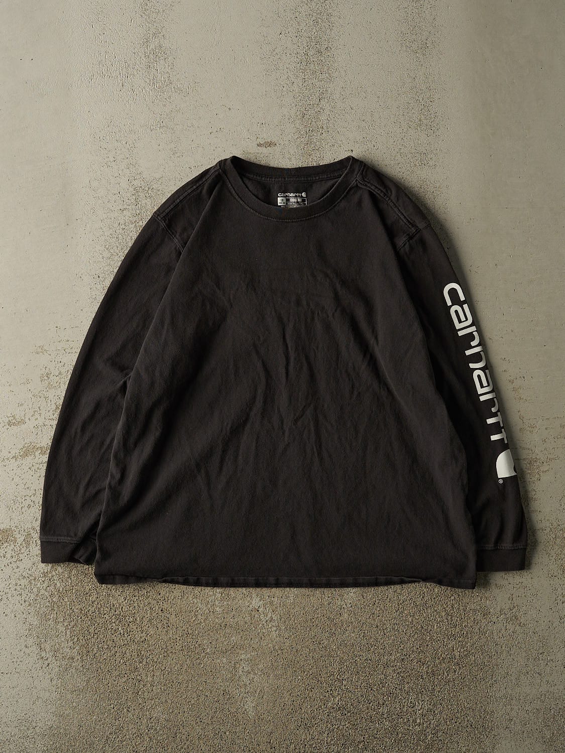 Vintage Y2K Faded Black Carhartt Long Sleeve (L)