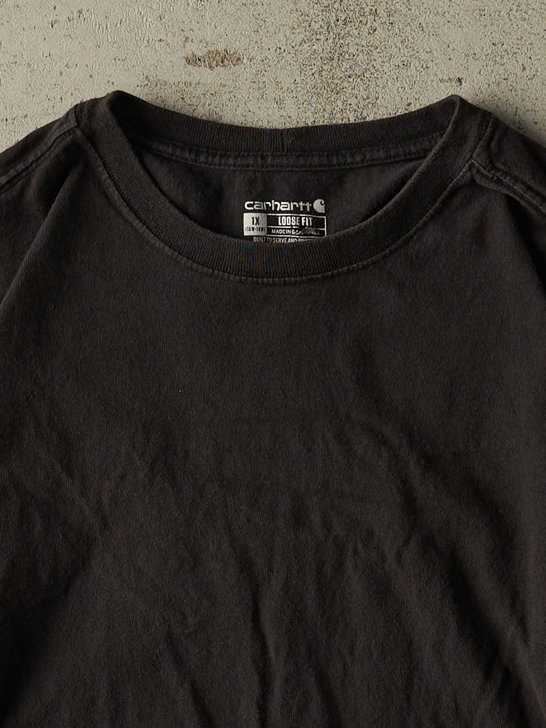 Vintage Y2K Faded Black Carhartt Long Sleeve (L)