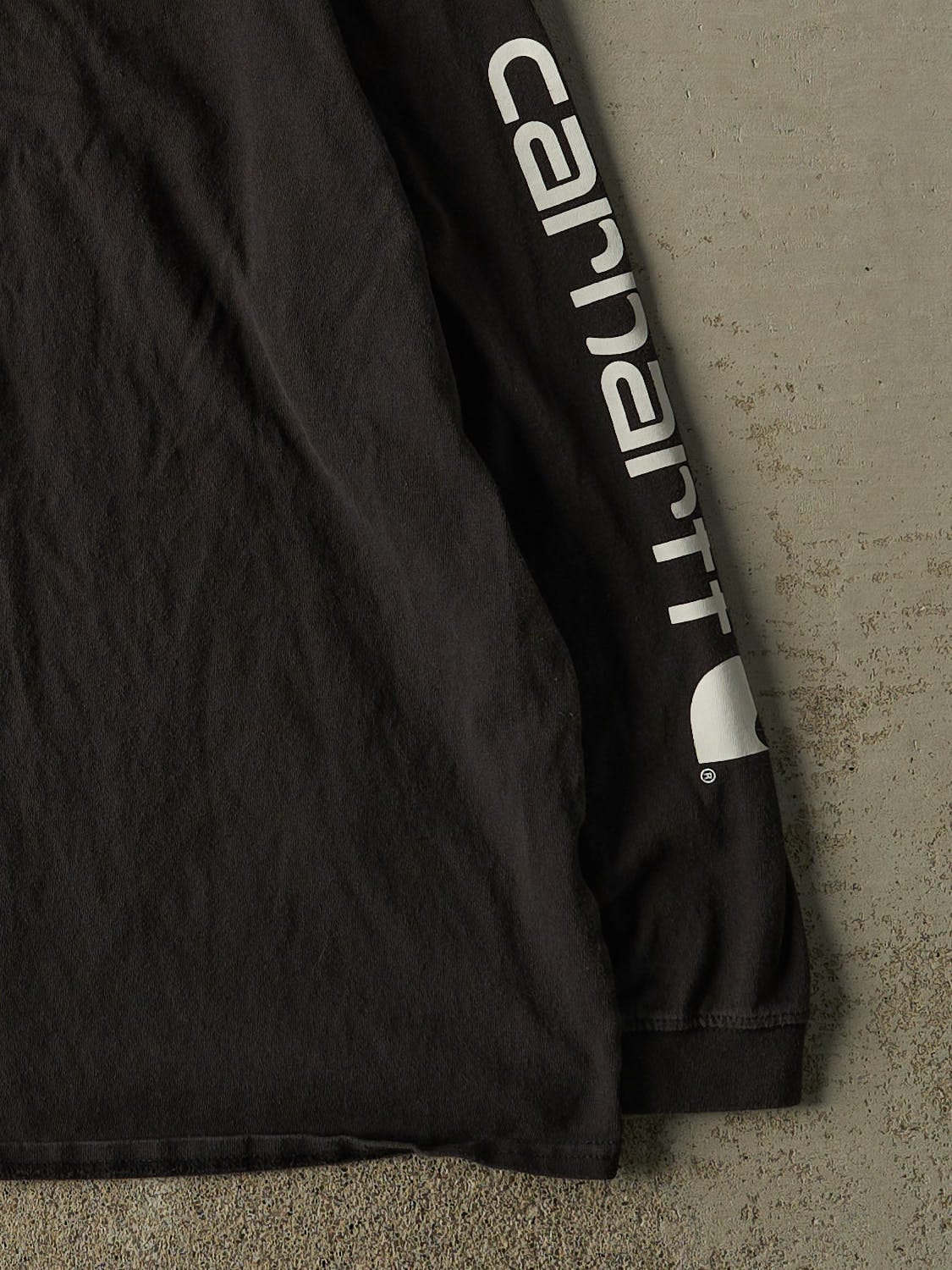 Vintage Y2K Faded Black Carhartt Long Sleeve (L)