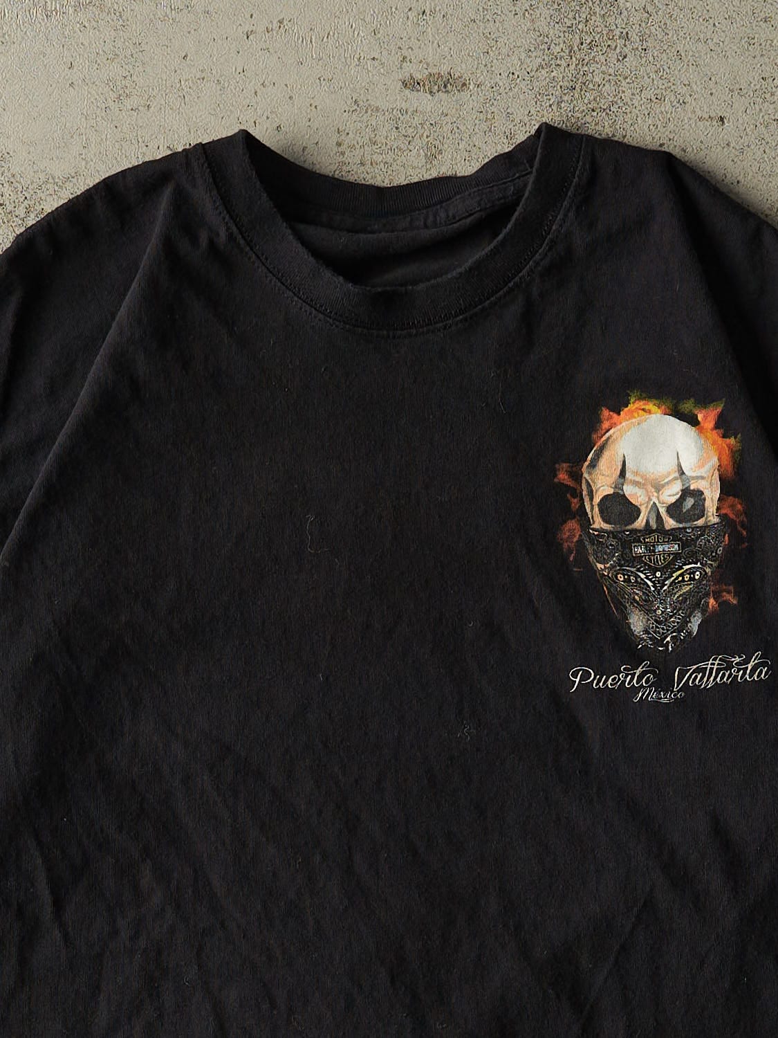 Vintage Y2K Black Harley Davidson Puerto Vallarta Mexico Tee (L)