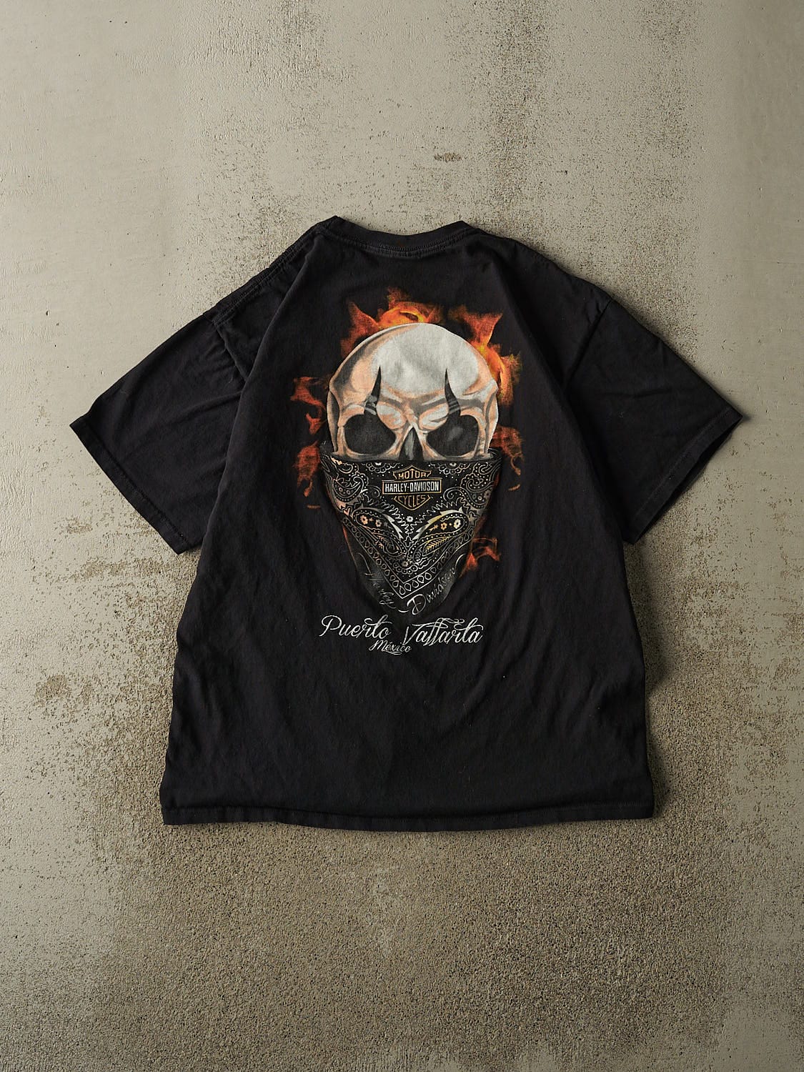 Vintage Y2K Black Harley Davidson Puerto Vallarta Mexico Tee (L)