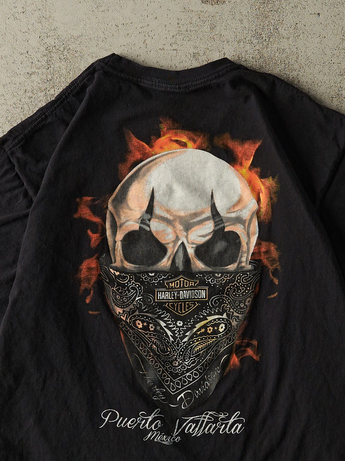 Vintage Y2K Black Harley Davidson Puerto Vallarta Mexico Tee (L)
