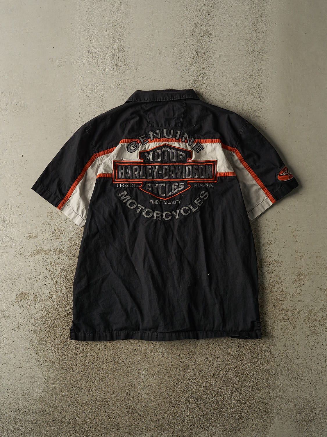 Vintage Y2K Black Harley Davidson Button Up Tee (XL)