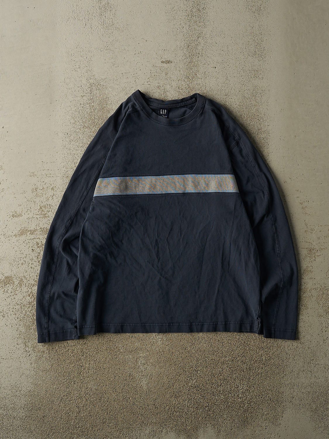 Vintage 90s Navy Blue Gap Striped Long Sleeve (M)