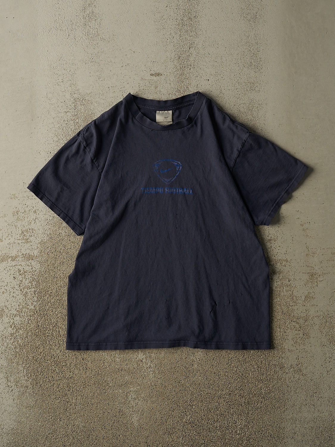 Vintage Y2K Navy Blue Tiempo Football Nike Tee (M)