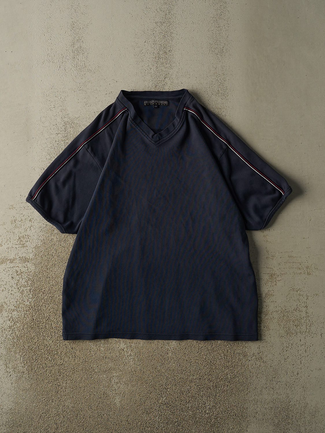 Vintage 90s Navy Blue V-Neck Tee (XL)
