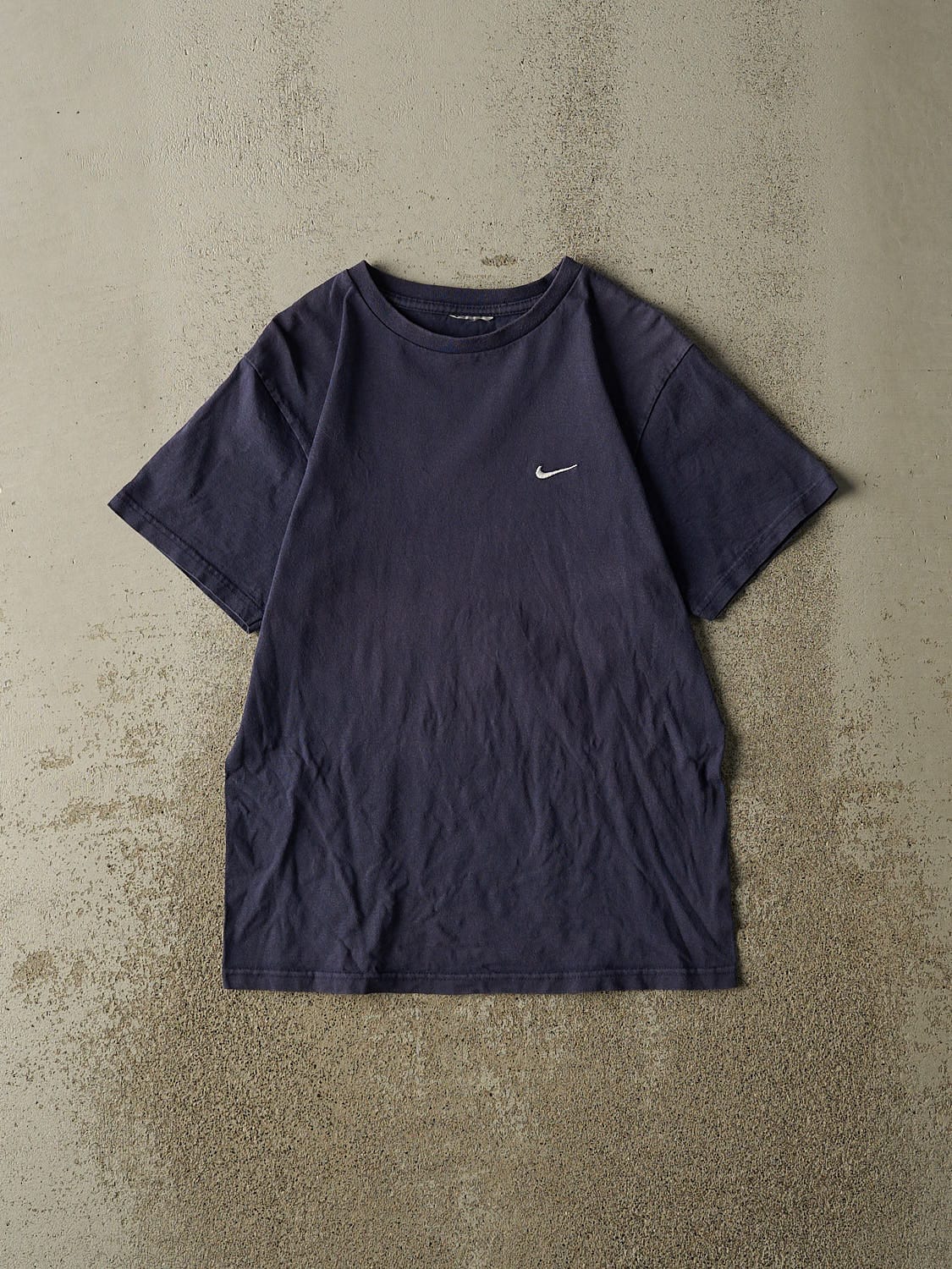 Vintage 90s Navy Blue Nike Embroidered Swoosh Tee (XS/S)
