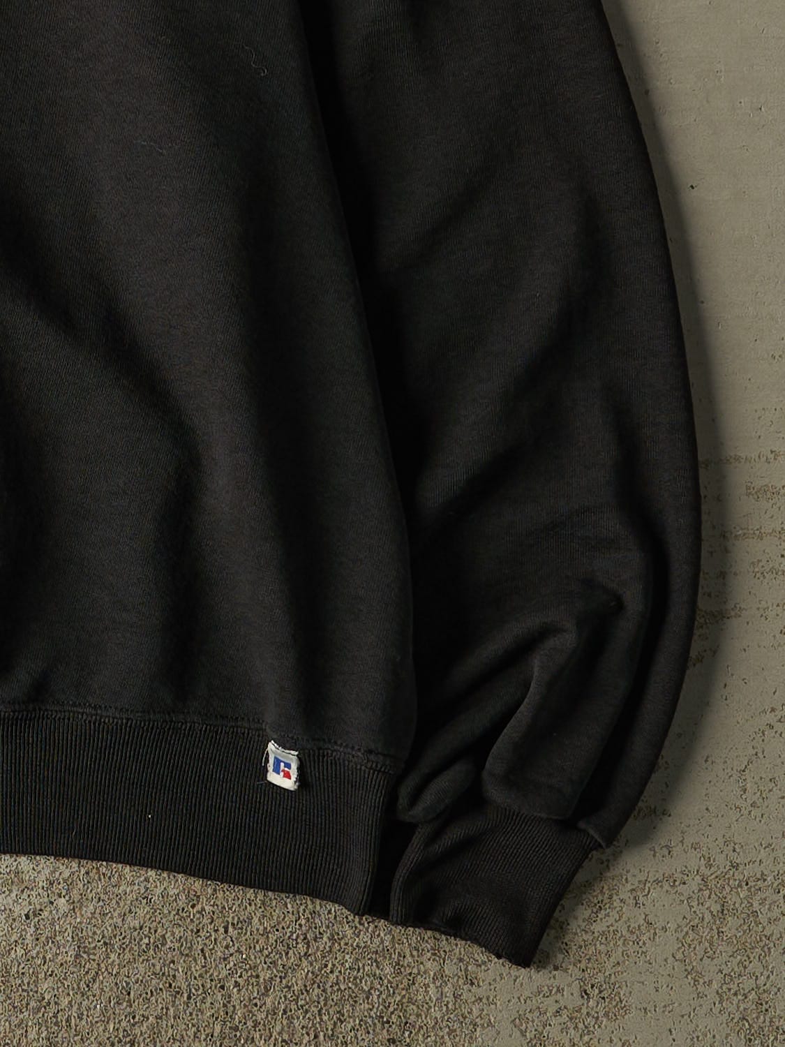 Vintage 90s Faded Black Russell Athletic Blank Crewneck (XL)