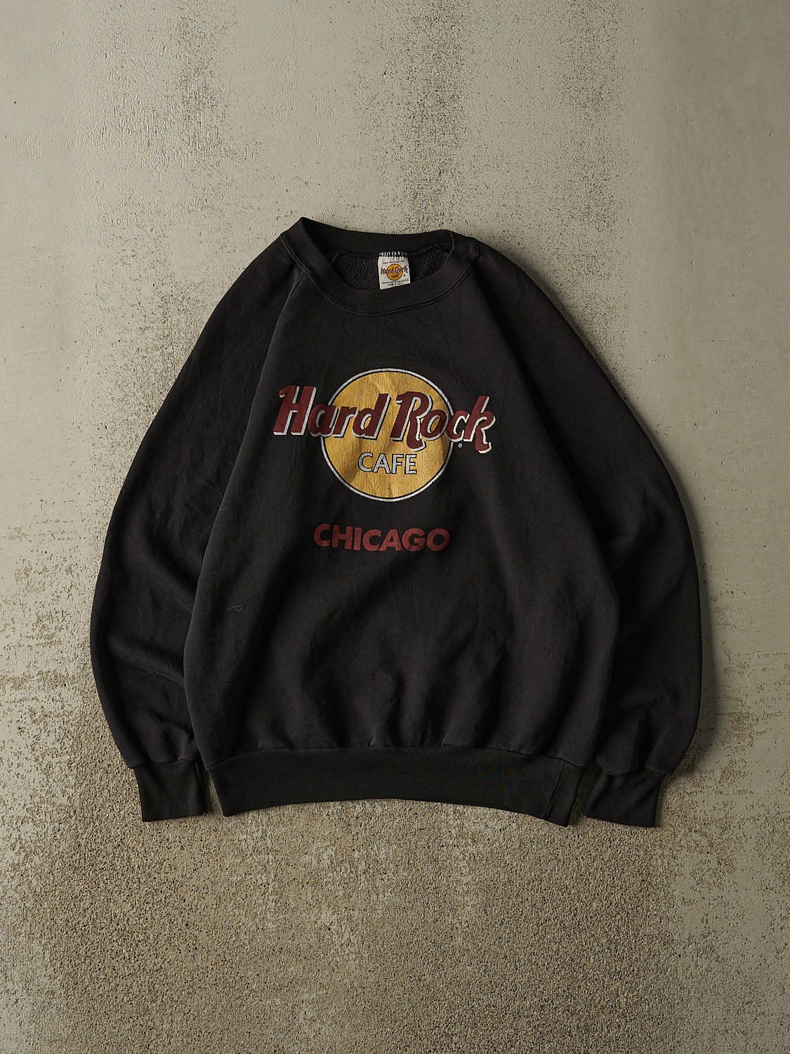 Vintage 80s Black Hard Rock Cafe Chicago Crewneck (S)