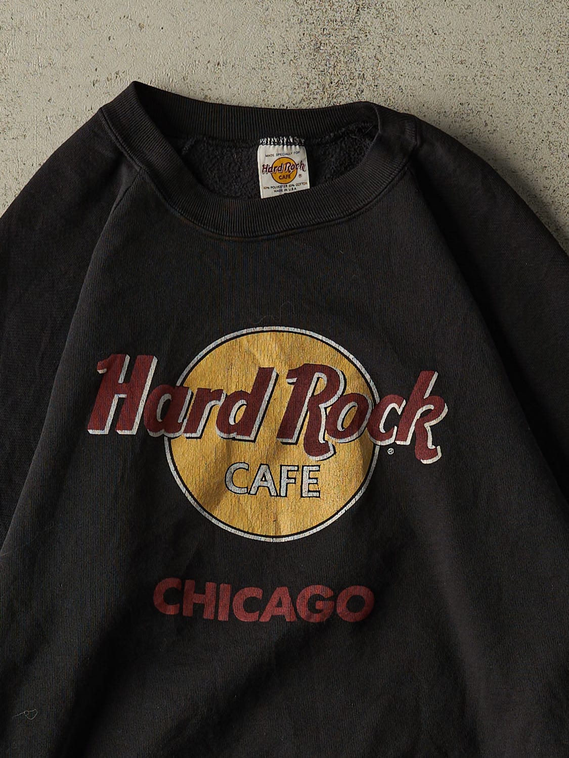 Vintage 80s Black Hard Rock Cafe Chicago Crewneck (S)