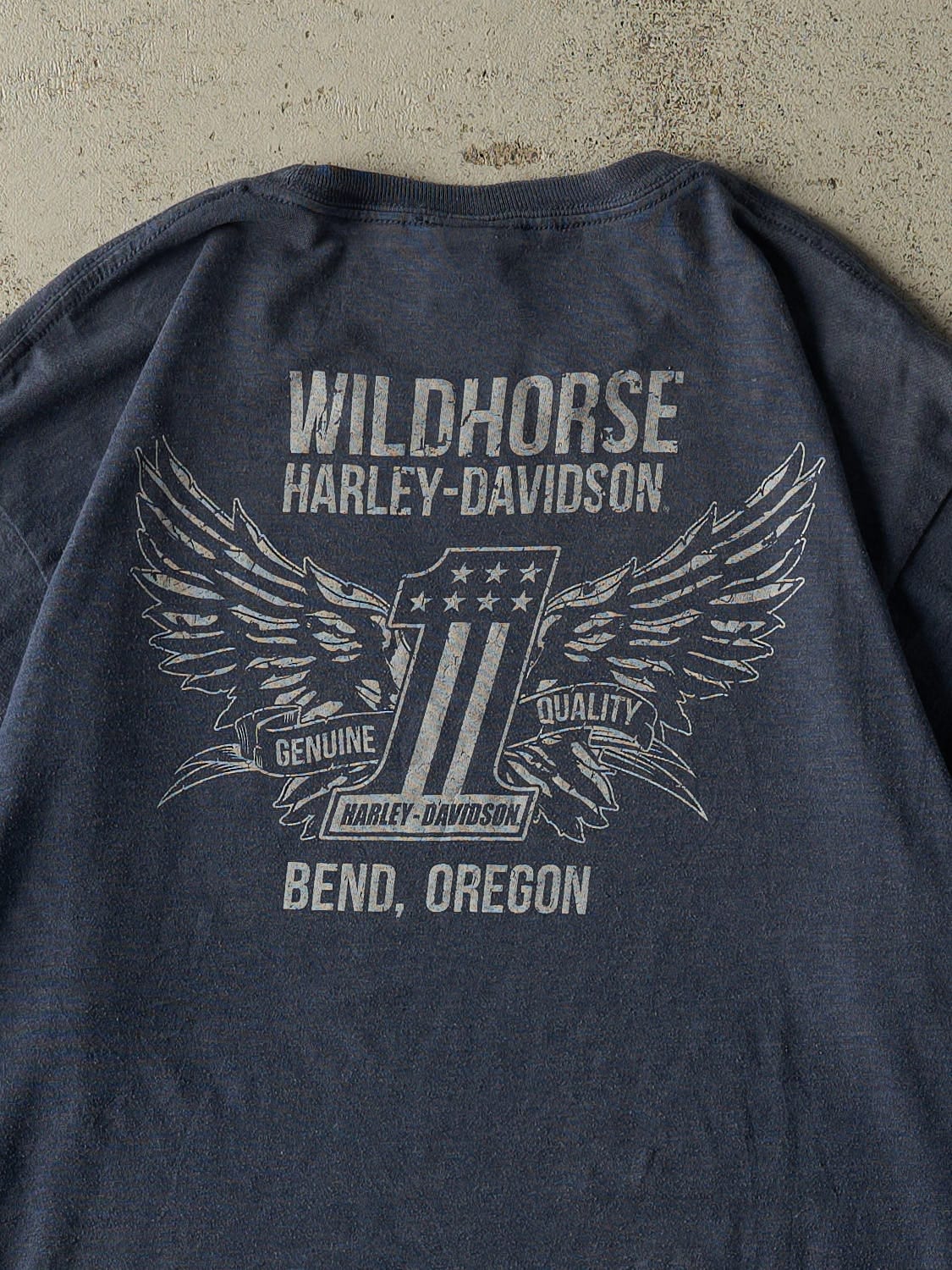19' Navy Blue Harley Davidson Bend Oregon Tee (L/XL)