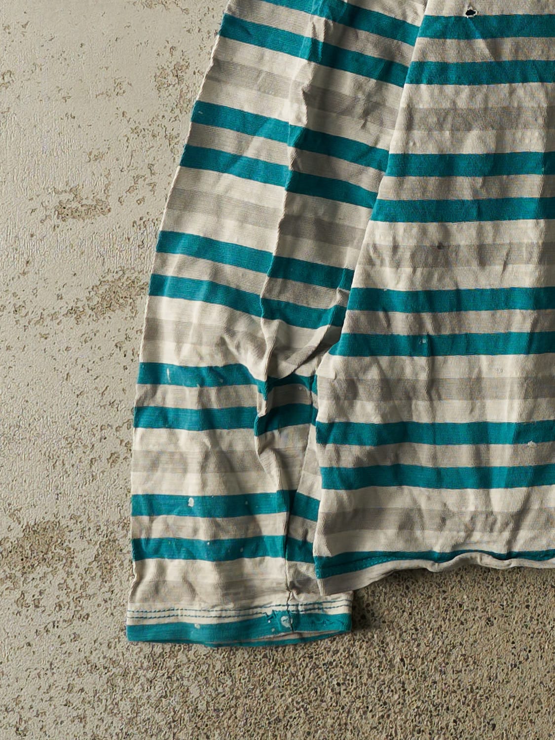 Vintage 90s Teal & Grey Guess Striped Long Sleeve (L)