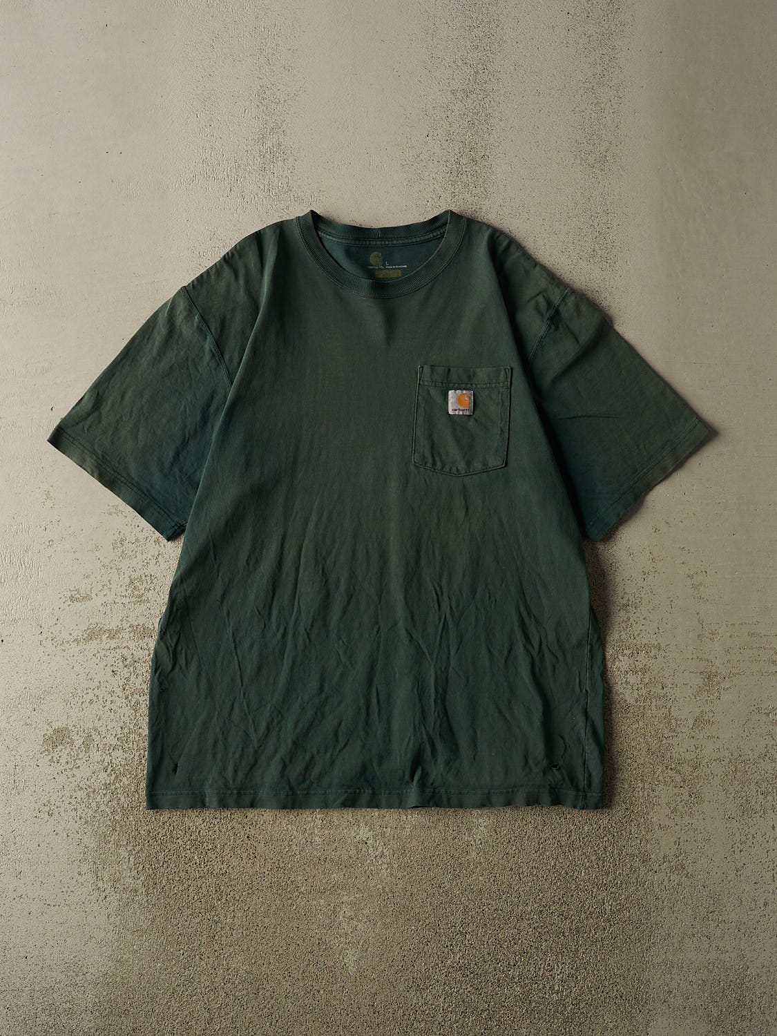 Vintage Y2K Sun Faded Green Carhartt Pocket Tee (XL)