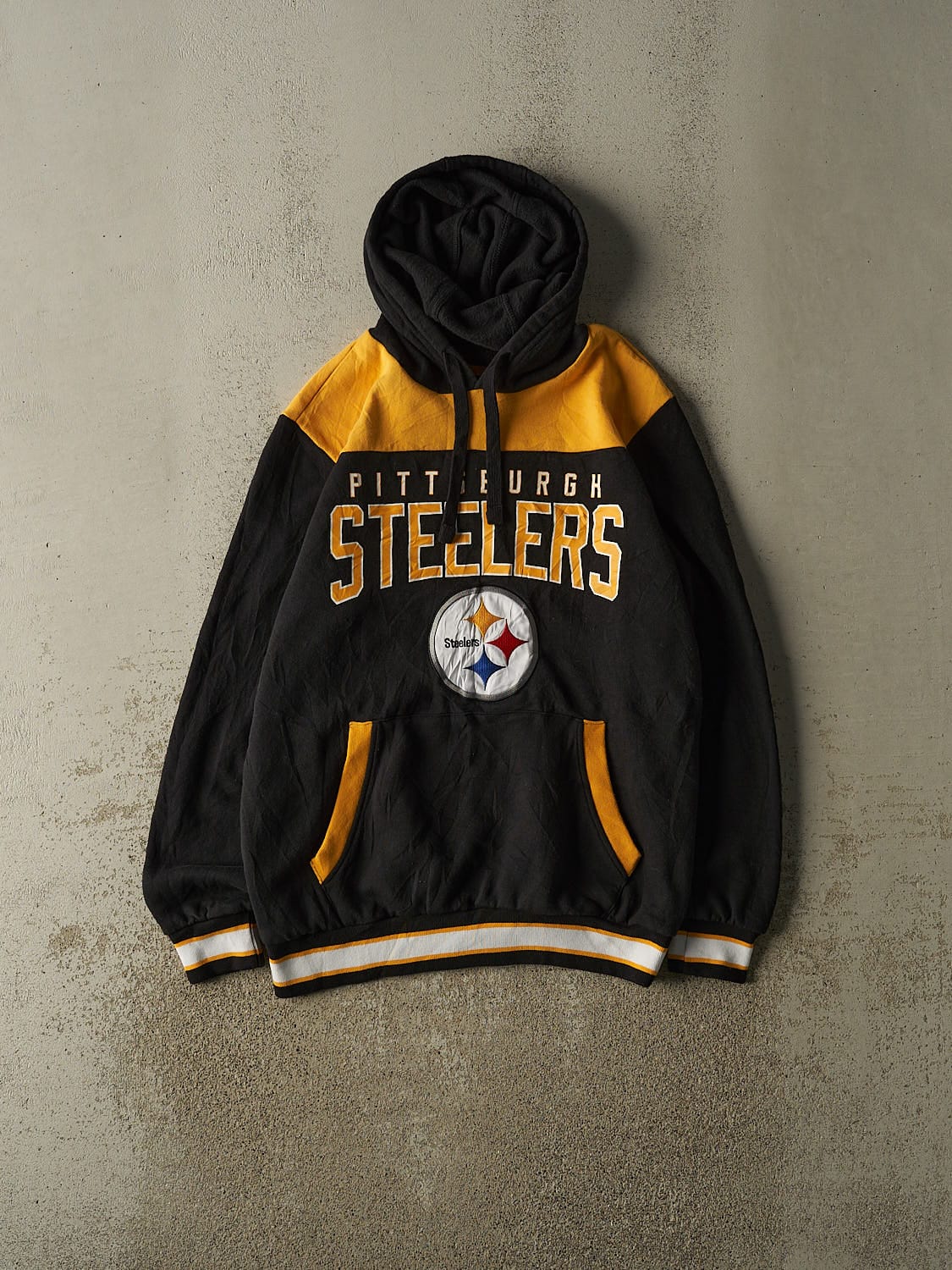 Vintage Y2K Black & Yellow Pittsburgh Steelers Hoodie (L)