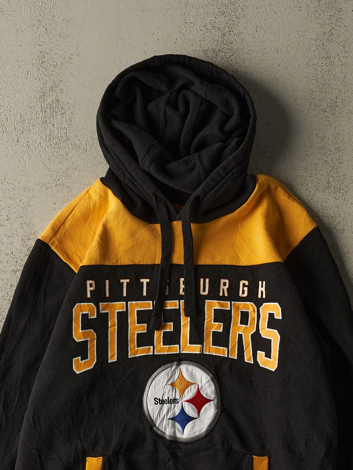 Vintage Y2K Black & Yellow Pittsburgh Steelers Hoodie (L)