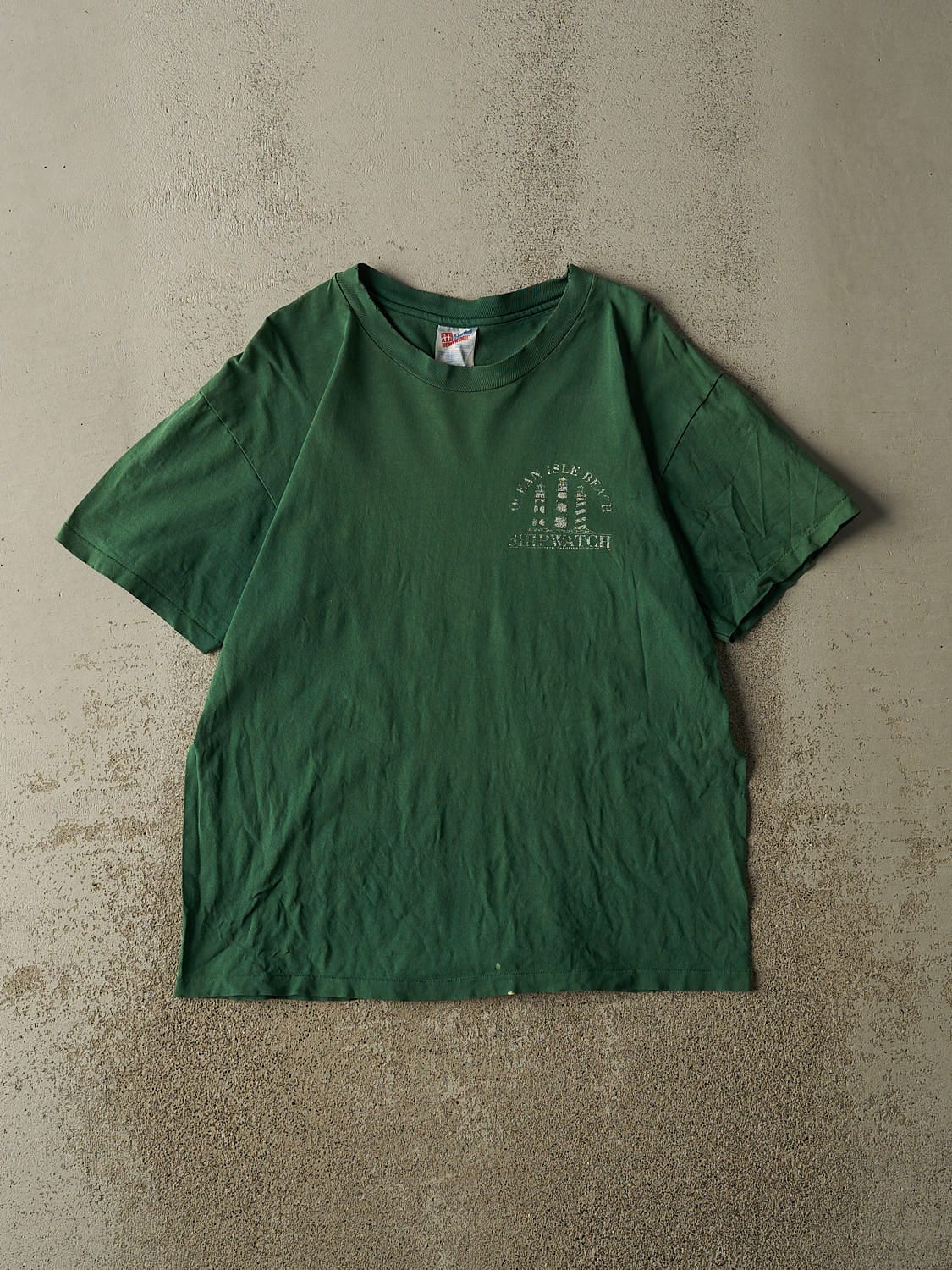 Vintage 90s Sun Faded Green Ocean Isle Beach Tee (M)