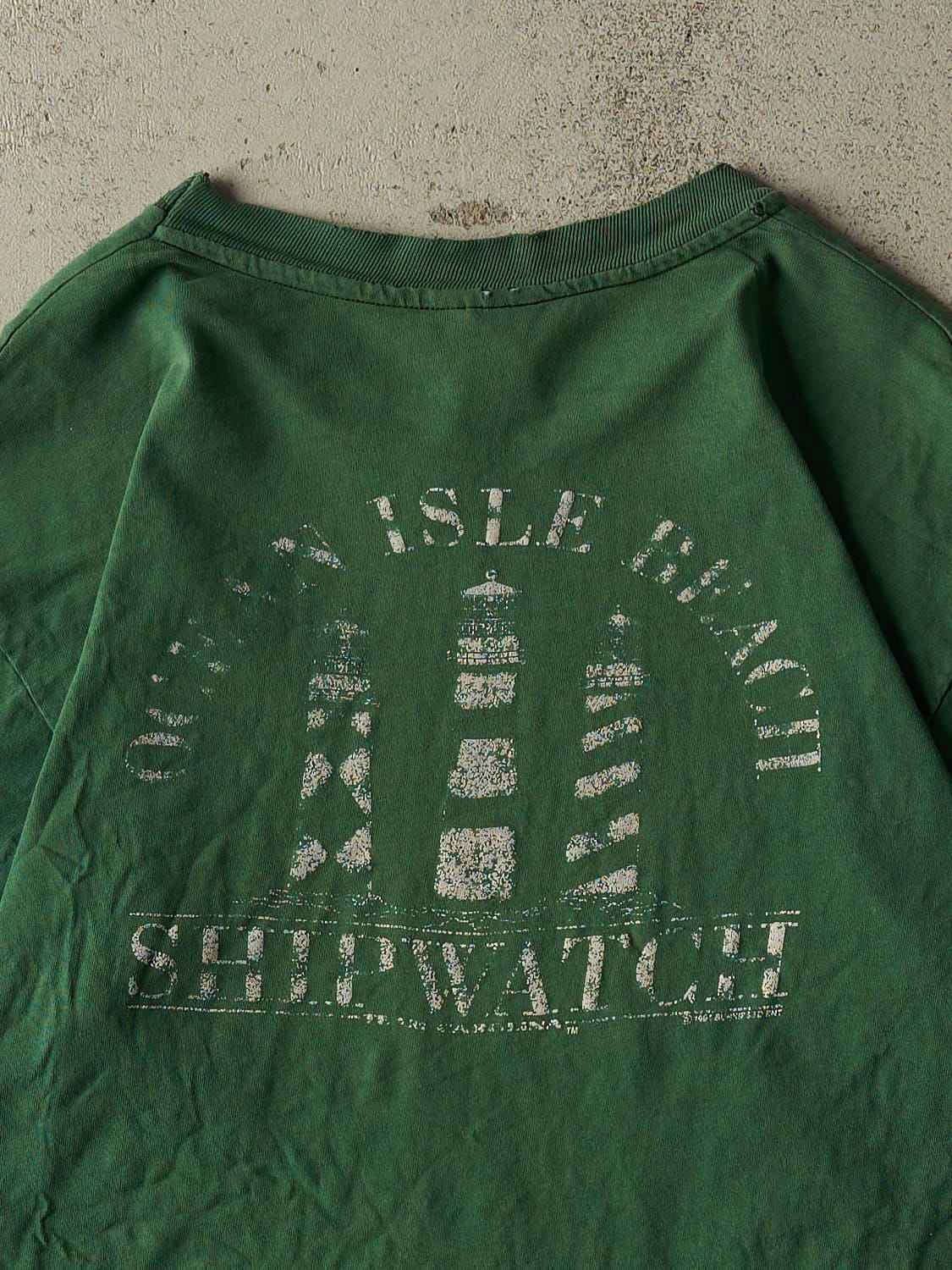 Vintage 90s Sun Faded Green Ocean Isle Beach Tee (M)