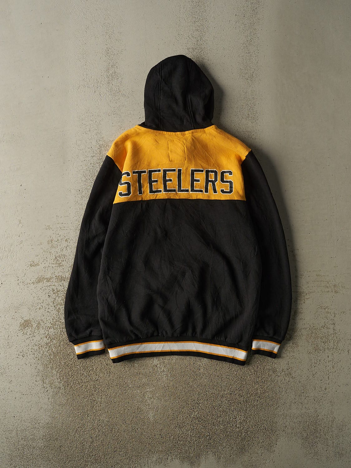 Vintage Y2K Black & Yellow Pittsburgh Steelers Hoodie (L)