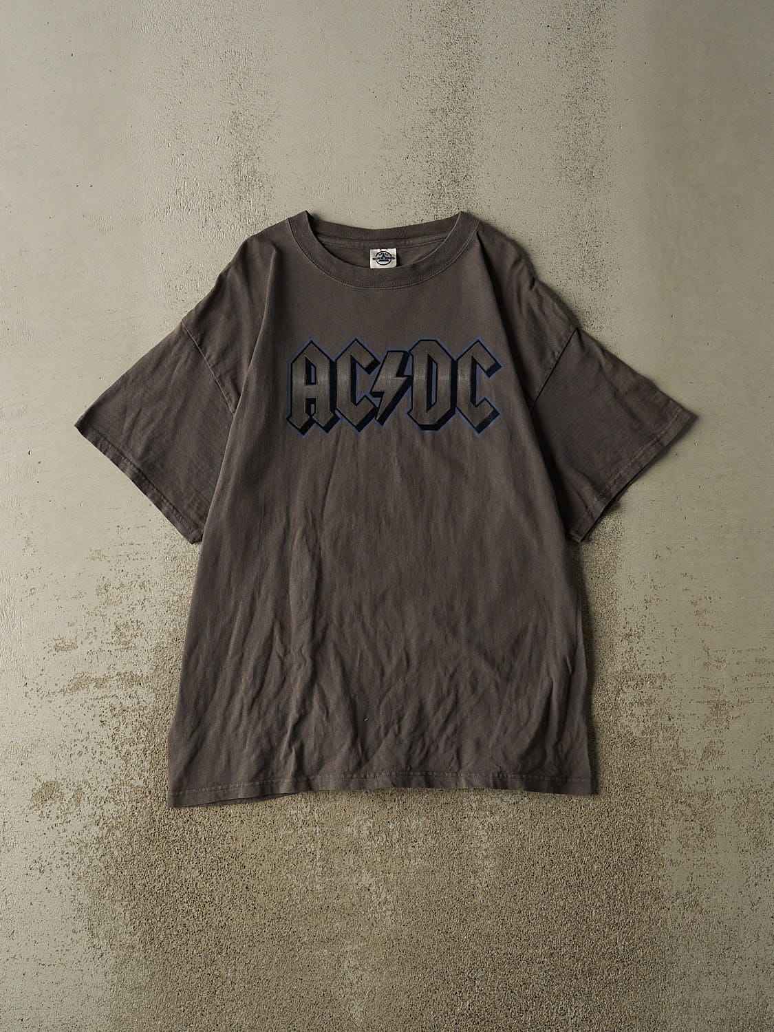 Vintage Y2K Charcoal Grey AC/DC Tee (L/XL)