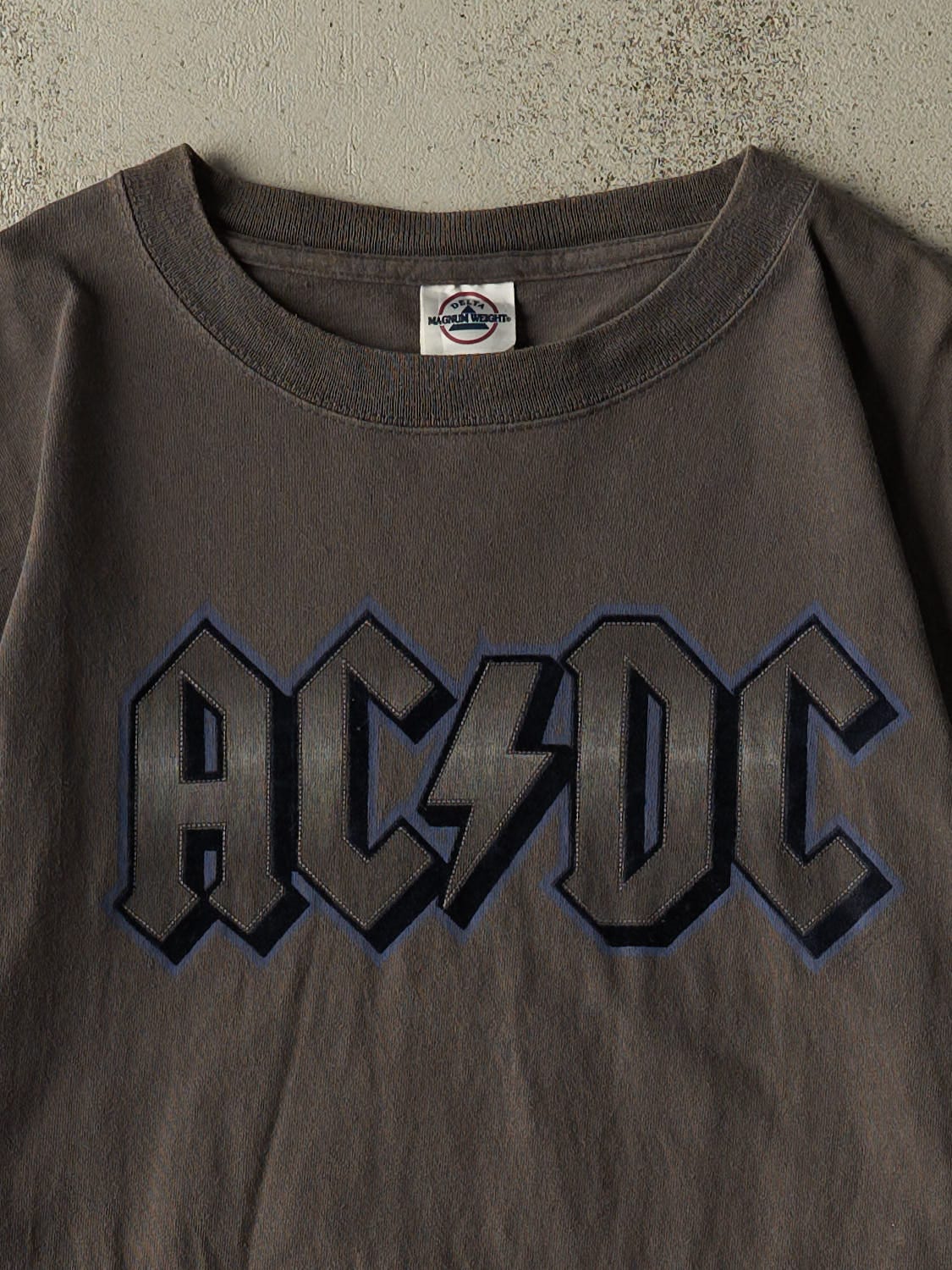 Vintage Y2K Charcoal Grey AC/DC Tee (L/XL)