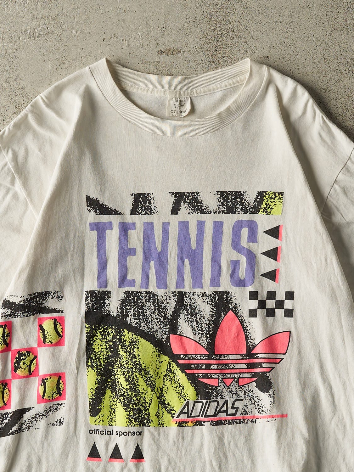 Vintage 80s White Adidas Tennis Tee (L)